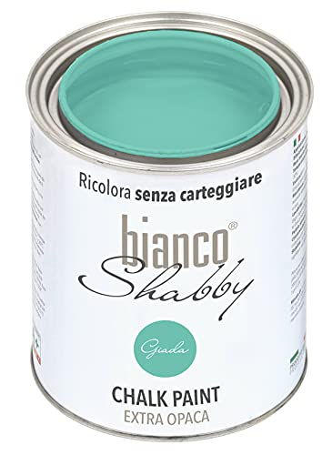 bianco Shabby® Giada (Jadegrün) - (1 Liter) Chalk Paint Kreidefarbe auf Wasserbasis für alle Oberflächen – geruchsneutral, einfach zu verarbeiten, extra matt von bianco Shabby