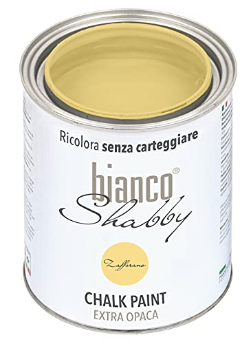 bianco Shabby® Zafferano (Safran) - (1 Liter) Chalk Paint Kreidefarbe auf Wasserbasis für alle Oberflächen – geruchsneutral, einfach zu verarbeiten, extra matt von bianco Shabby