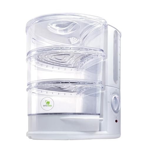 bianco di puro® Dampfgarer Rapido - 50% schneller als andere Systeme durch die STRIX-Dampftechnologie mit Edelstahlböden- BPA Free - 30 Minuten Timer mit Auto-Stopp - 9L variables Garvolumen von bianco di puro