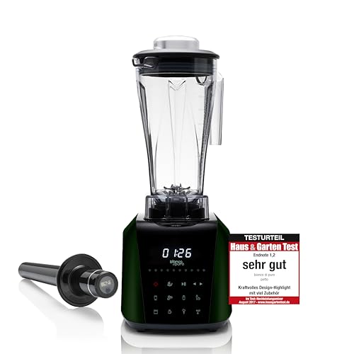 Hochleistungsmixer Patto inkl. AufsatzTri-Set Smoothie Maker 8 Mixprogramme 2 Liter Mixbehälter BPA-frei - Bianco di puro ® (Deep Ocean Green) von bianco di puro