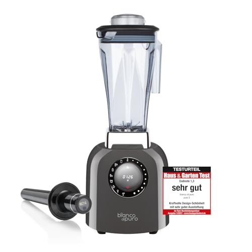 bianco di puro® Hochleistungsmixer Puro S Smoothie Maker 8 Mixprogramme 2 Liter Mixbehälter BPA-frei - Metallic Grau von bianco di puro