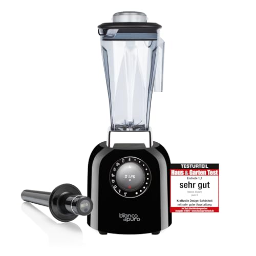 bianco di puro® Hochleistungsmixer Puro S Smoothie Maker 8 Mixprogramme 2 Liter Mixbehälter BPA-frei - Schwarz von bianco di puro