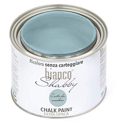 bianco Shabby® Carta Da Zucchero Kreidefarbe Wasserbasis für Alle Oberflächen einfach zu verarbeiten ohne schlechten Geruch - Chalk Paint Extra Matt (500 ml) von bianco Shabby