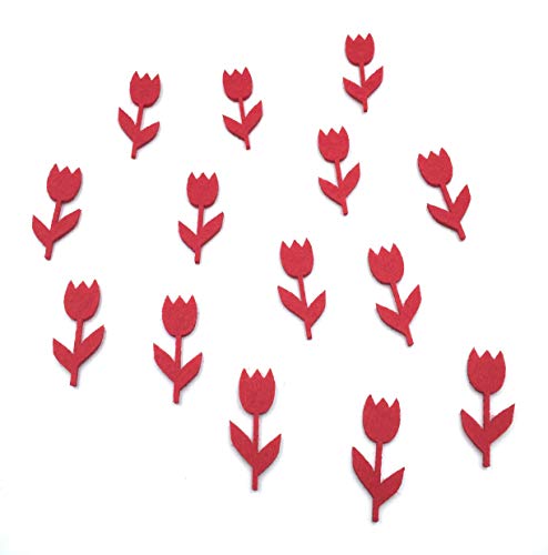 BIASTO Streu-Deko Tulpen aus Filz - für eine perfekte Tischdekoration und als Bastelbedarf (rot) von BIASTO