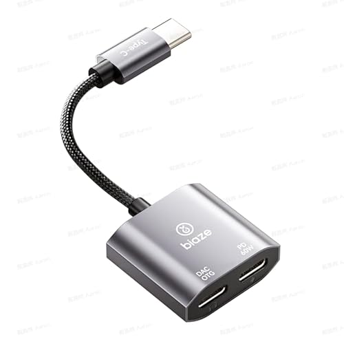 Biaze Y75 USB C Splitter, Typ C Y-Adapter mit 2 USB-C Ports, PD 60W Ladekabel für Strom und Daten, Kompatibel mit iPhone/Laptop/Mac/Windows von biaze
