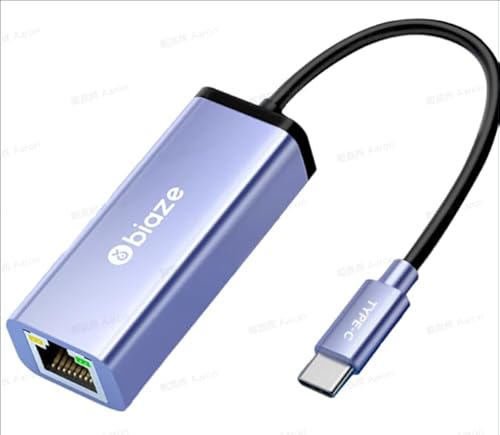 Biaze ZH199 USB-C zu LAN Adapter, 100 Mbps Ethernet Adapter USB3.0 Netzwerkadapter, Aluminium-Gehäuse, Kompatibel mit Switch, Mi Box, Laptop, Windows, MacOS, Linux von biaze