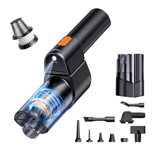 biaze Handstaubsauger Akku Testsieger, 16800PA 3-Gang Handstaubsauger Kabellos mit Waschbar HEPA-Filter + LED Beleuchtung, Kostenloses 12er-Zubehör für Auto, Küche,PC, Büro, Haus& Tierhaar Reinigung von biaze