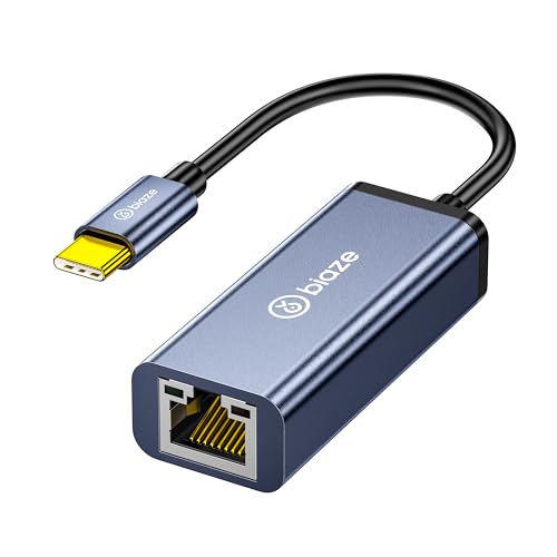 biaze ZH106 USB C zu Ethernet-Adapter, RJ45-Gigabit-Ethernet-Adapter, RJ45-LAN 1000 Mbit/s Typ-C-Netzwerkkonverter für Windows/Switch/Laptop/MacBook/Steam Deck/Tablet/Mobilgerät, Plug-and-Play von biaze