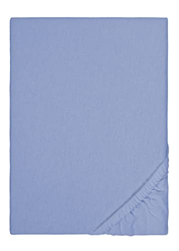 biberna Feinbiber-Spannbetttuch 0002744 blau 1x 180x200 cm - 200x200 cm von biberna