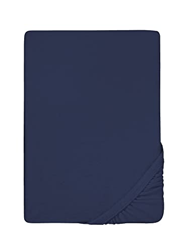 biberna Frottee-Stretch-Spannbetttuch 0012344 Marine 1x 90x190 cm - 100x200 cm von biberna