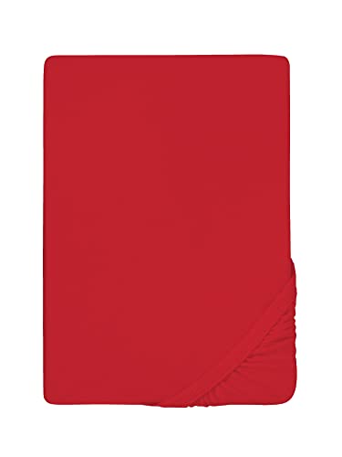 biberna Frottee-Stretch-Spannbetttuch 0012344 rot 1x 90x190 cm - 100x200 cm von biberna