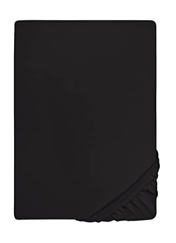 biberna Feinjersey-Spannbetttuch 0077144 schwarz 1x 180x200 cm - 200x200 cm von biberna