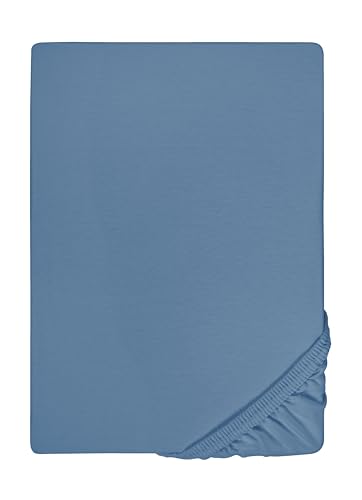 biberna Feinjersey-Spannbetttuch 0077144 azurblau 1x 90x190 cm - 100x200 cm von biberna