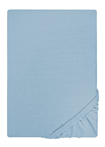 biberna Jersey-Spannbetttuch 0077155 blau 1x 180x200 cm - 200x200 cm von biberna