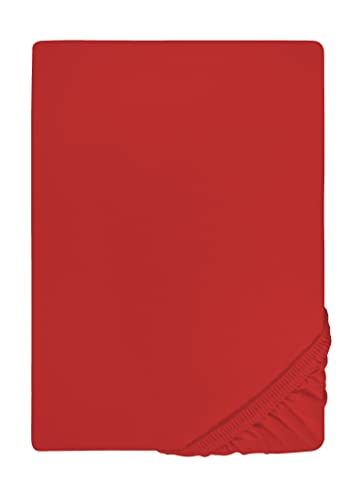biberna Jersey-Elastic-Spannbetttuch 0077866 rot 1x 120x200 cm - 130x220 cm von biberna