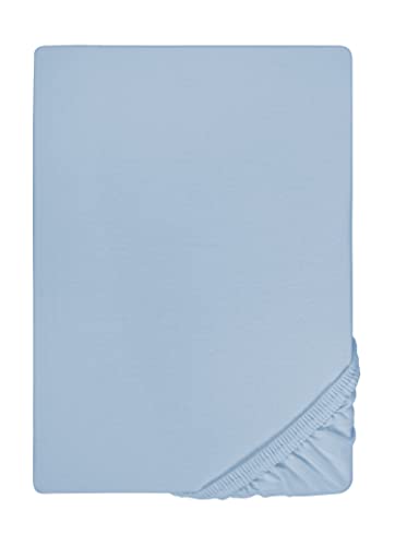 biberna Jersey-Elastic-Spannbetttuch 0077866 eisblau 1x 140x200 cm - 160x220 cm von biberna