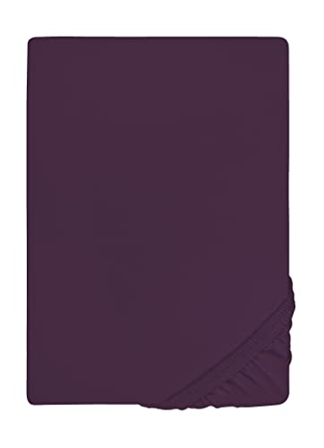 biberna Jersey-Elastic-Spannbetttuch 0077866 dunkel violett 1x 90x190 cm - 100x220 cm von biberna