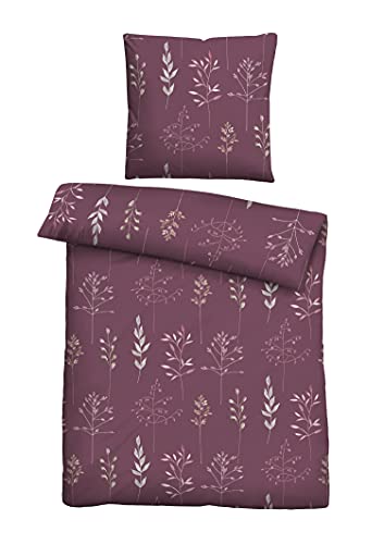 biberna 0656724 GOTS Mako-Satin Bettwäsche brombeer 1x 135x200 cm + 1x 80x80 cm von biberna