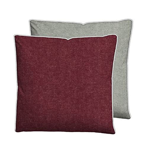 biberna 0840500 Wende-Bettwäsche Kopfkissenbezug Melange-Flanell 1x 40x40 cm Burgund von biberna