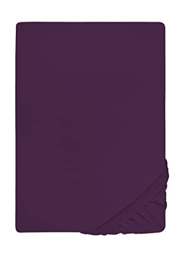 biberna Feinjersey-Spannbetttuch 0077144 dunkel violett 1x 90x190 cm - 100x200 cm von biberna