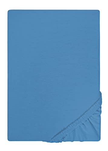 biberna Jersey-Spannbetttuch 0077155 azurblau 1x 140x200 cm - 160x200 cm von biberna