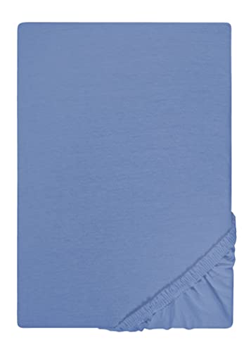 biberna Jersey-Spannbetttuch 0077155 blau 1x 140x200 cm - 160x200 cm von biberna