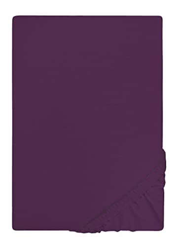 biberna Jersey-Spannbetttuch 0077155 dunkel violett 1x 180x200 cm - 200x200 cm von biberna