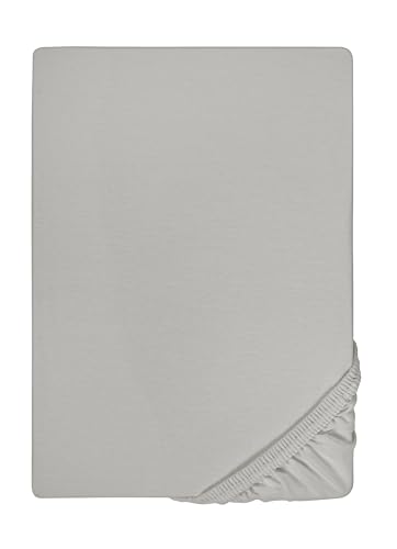 biberna 0077144 Spannbetttuch Feinjersey (Matratzenhöhe max. 22 cm), gekämmte Baumwolle, superweich 1x 140x200 cm > 160x200 cm sturmgrau von biberna
