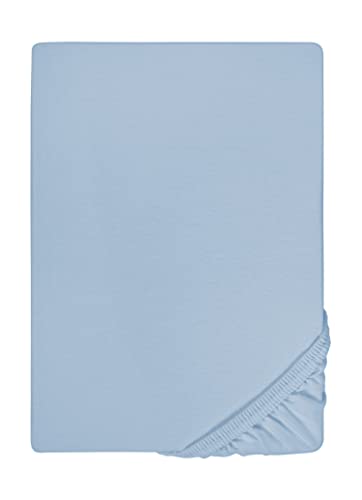 biberna Jersey-Elastic-Spannbetttuch 0077866 eisblau 1x 90x190 cm - 100x220 cm von biberna