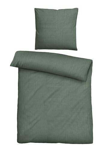 biberna Musselin Bettwäsche 0480500 Uni 1x 155x220 cm + 1x 80x80 cm, schilfgrün biberna Musselin Bettwäsche 0480500 Uni 1x 155x220 cm + 1x 80x80 cm, schilfgrün von biberna