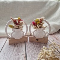 Geschenkset Vase Mit Holzsockel Personalisierbar Trockenblumen Geschenkset Vase Mit Holzsockel Personalisierbar Trockenblumen von bibikreativ