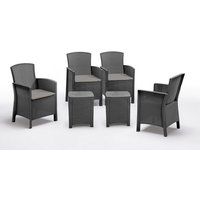 bica Diningset »Lido«, 5-teilig, inkl. Sitzkissen - grau bica Diningset »Lido«, 5-teilig, inkl. Sitzkissen - grau von bica