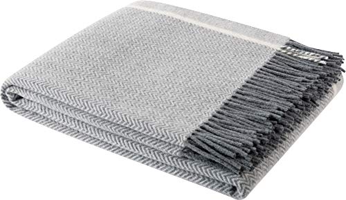 biederlack Decke Sofaüberwurf Plaid Wolle Grau 130 x 170 cm von biederlack