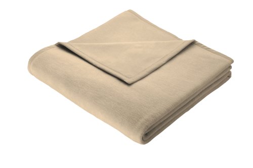 Biederlack Wohn- und Kuscheldecke, 100 % Baumwolle, Samtband-Einfassung, 150 x 200 cm, Beige, Cotton Pure, 239701 von biederlack