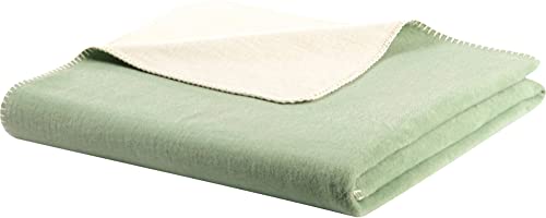 biederlack Wohndecke Doubleface Baumwollmischung Mint-Ecru Größe 150x200 cm von biederlack