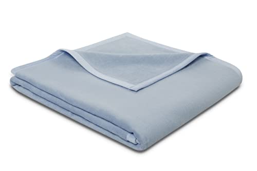 biederlack® Flauschige Kuscheldecke Pure Cotton I Made in Germany I Öko-Tex Made in Green I Wohndecke aus 100% Baumwolle in Hellblau I Couch-Decke 150x200 cm | nachhaltig produzierte Sofadecke von biederlack