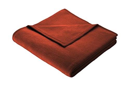 Biederlack 150 x 200 cm Baumwolldecke/Überwurf Überwurf ohne Muster, Fox Red (Fuchsrot) Rot (Fox Red) von biederlack