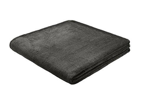 Biederlack 696083 Wohn und Kuscheldecke, Fleece, Anthrazit, 150x200 von biederlack