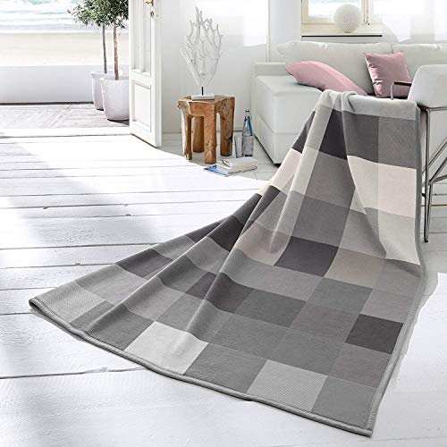 biederlack Plaid Cotton Home 14 | Check Coal - 150 x 200 von biederlack