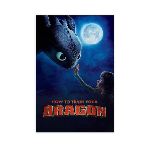 biegzc Cómo Entrenar A Tu Dragón (2010) Póster Leinwand-Poster, Schlafzimmerdekoration, Landschaft, Büro, Raumdekoration, Geschenk, 30 x 45 cm von biegzc