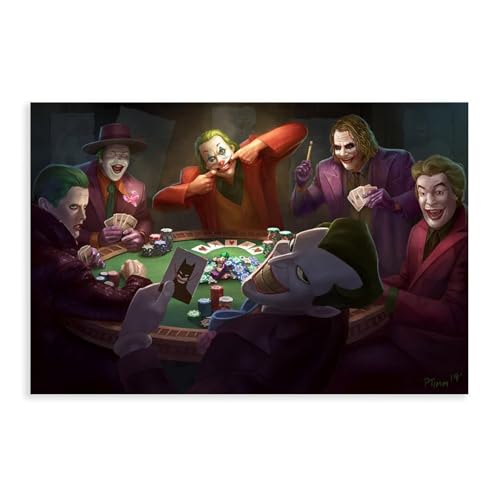 biegzc Kunstdruck "All Jokers Playing Poker Casino", Wanddekoration, klassisches Joker-Poster, Leinwand-Poster, Wandkunst, Dekordruck, Bild, Gemälde für Wohnzimmer, Schlafzimmer, Dekoration, 30 x 45 biegzc Kunstdruck "All Jokers Playing Poker Casino", Wanddekoration, klassisches Joker-Poster, Leinwand-Poster, Wandkunst, Dekordruck, Bild, Gemälde für Wohnzimmer, Schlafzimmer, Dekoration, 30 x 45 von biegzc