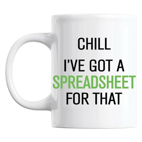 bienternary Lustige Kaffeetasse mit Spreadsheet aus Keramik, Weiß, 312 ml, Geschenk für Bookeeper Analysten – Büro von bienternary