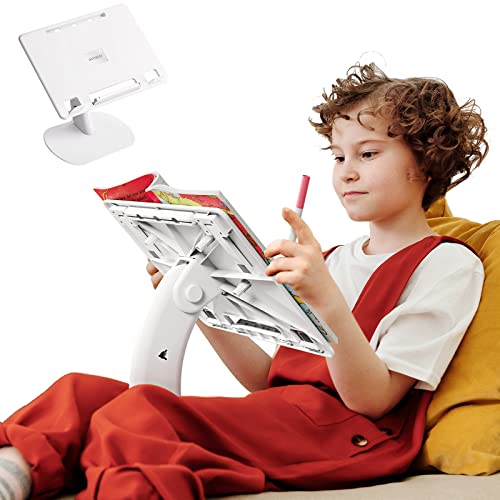 bifine Laptop-Schreibtisch für Kinder, Laptop-Bett-Tablett, faltbarer Auto-Schreibtisch, tragbarer Laptop-Ständer für Couch, Sofa, Bett, Bücherhalter zum Lesen freihändig (weiß) von bifine
