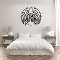 Pfau Wand Kunst Dekor, Weihnachtsgeschenk, Groß Über Bett Outdoor Kunst, Moderne Dekoration Für Wohnzimmer Und Schlafzimmer von bigMetalWallArt