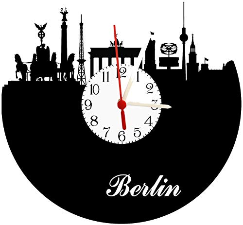 bigcopy e.K. Wanduhr Berlin, Skyline mit Zifferblatt, hochwertige Acrylglas Uhr mit lautlosem Quarzwerk, 3mm Stärke von bigcopy e.K.