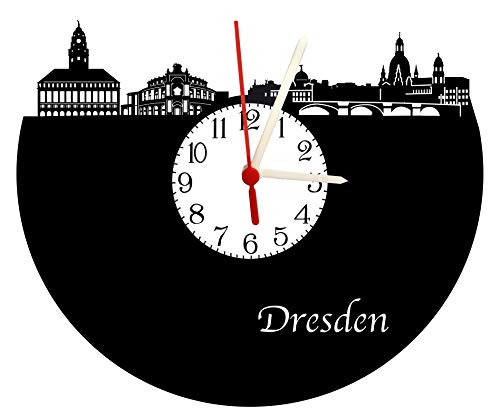 bigcopy e.K. Wanduhr Dresden Skyline mit Zifferblatt, hochwertige Acrylglas Uhr mit lautlosem Quarzwerk, 3mm Stärke von bigcopy e.K.