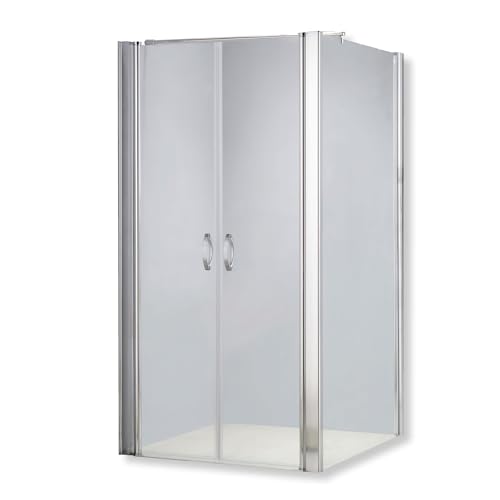 BIJON Duschkabine 75x70 Eckdusche Pendeltür, Klarglas 6mm ESG, Duschabtrennung, Dusche, Duschwand, Duschglaswand, Duschtür Nano -Größe: 75 x 70 cm, Höhe: 195 cm von bijon