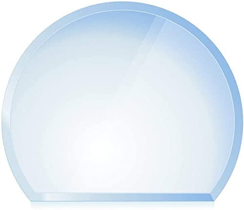 BIJON Funkenschutz-Platte mit Facettenschliff, Glasplatte Kaminofen, Kaminschutz mit ESG Sicherheitsglas, Kamin Glasplatte, Kreisabschnitt 95 x 110 cm, 6mm von bijon