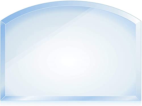BIJON Funkenschutz-Platte mit Facettenschliff, Glasplatte Kaminofen, Kaminschutz mit ESG Sicherheitsglas, Kamin Glasplatte, Segmentbogen 80 x 100 cm, 6mm von bijon