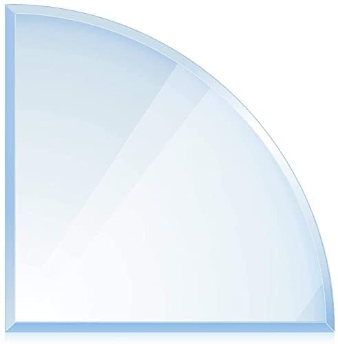 BIJON Funkenschutz-Platte mit Facettenschliff, Glasplatte Kaminofen, Kaminschutz mit ESG Sicherheitsglas, Kamin Glasplatte, Viertelkreis 110 x 110 cm, 6mm von bijon